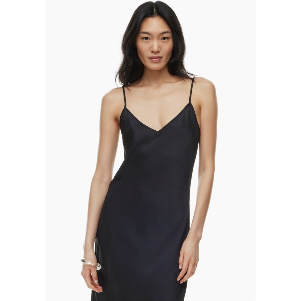 Wilfred Only Slip Satin Black Dress - Size Large